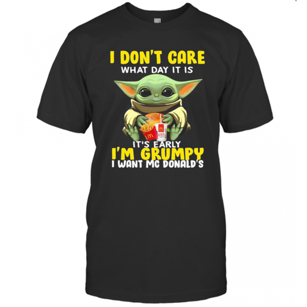 Baby Yoda Early Grumpy McDonalds Funny Graphic T-Shirt